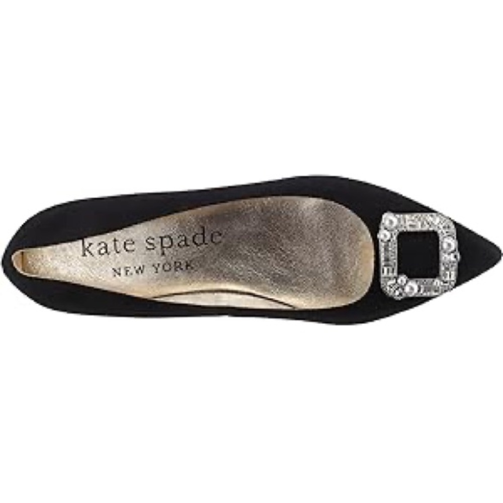 New Kate Spade New York Buckle Up Black Size 6.5 M Suede - Picture 4 of 8